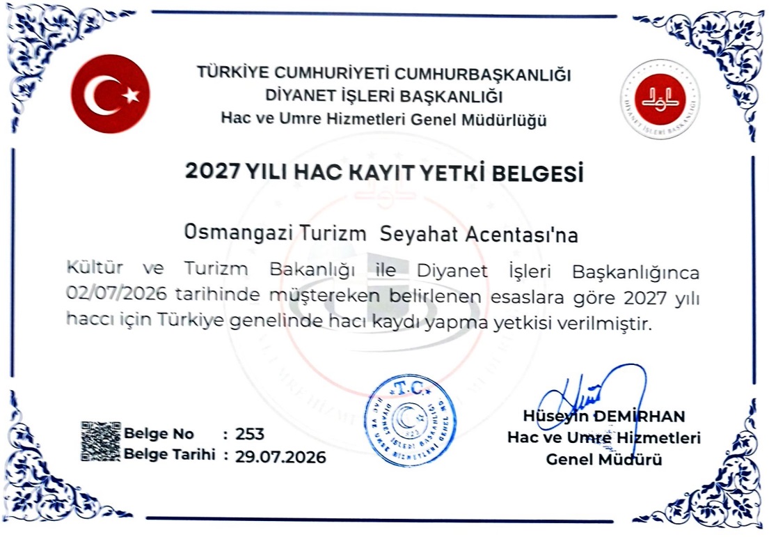 DİB Hac Yetki Belgesi